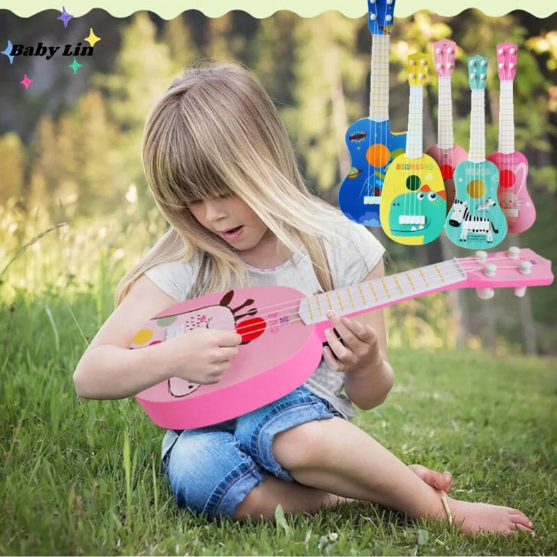 Mini Four Strings Ukulele Guitar Musical Instrument Children Kids Educational Toys Early Intellectual Development Toy 2023 New