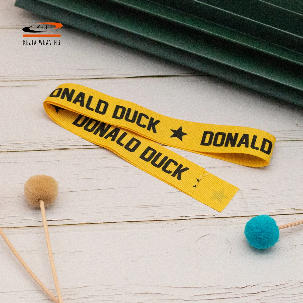 High Criteria Sophisticated Technology Non-Toxic Fabric Printed Grosgrain Ribbon