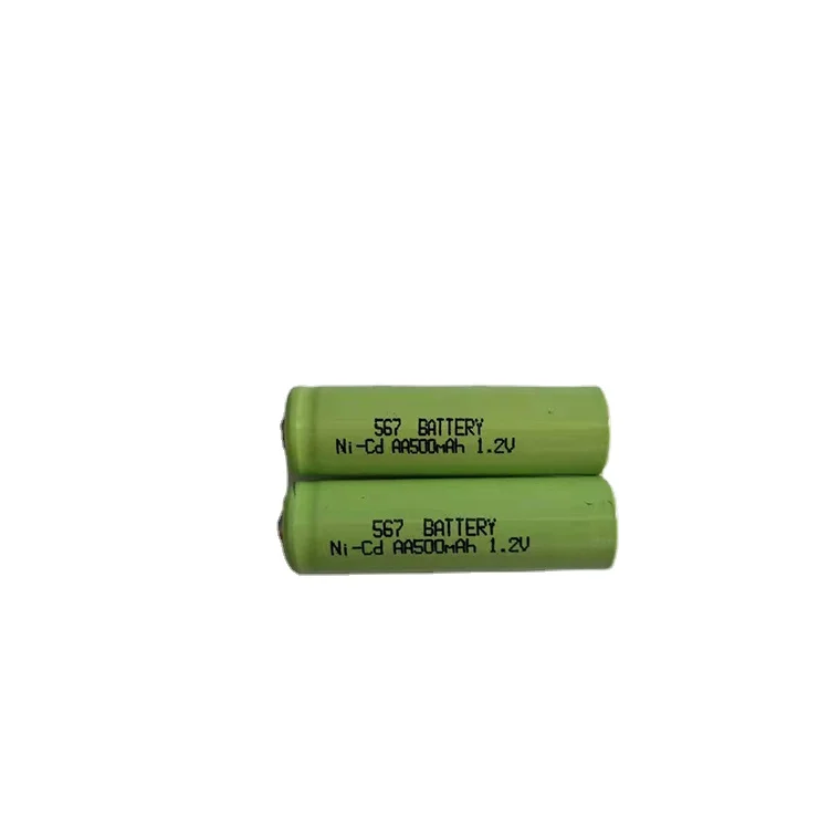 High Quality 1.2v rechargeable cell battery Ni-Cd AA500mAh lithium ion battery