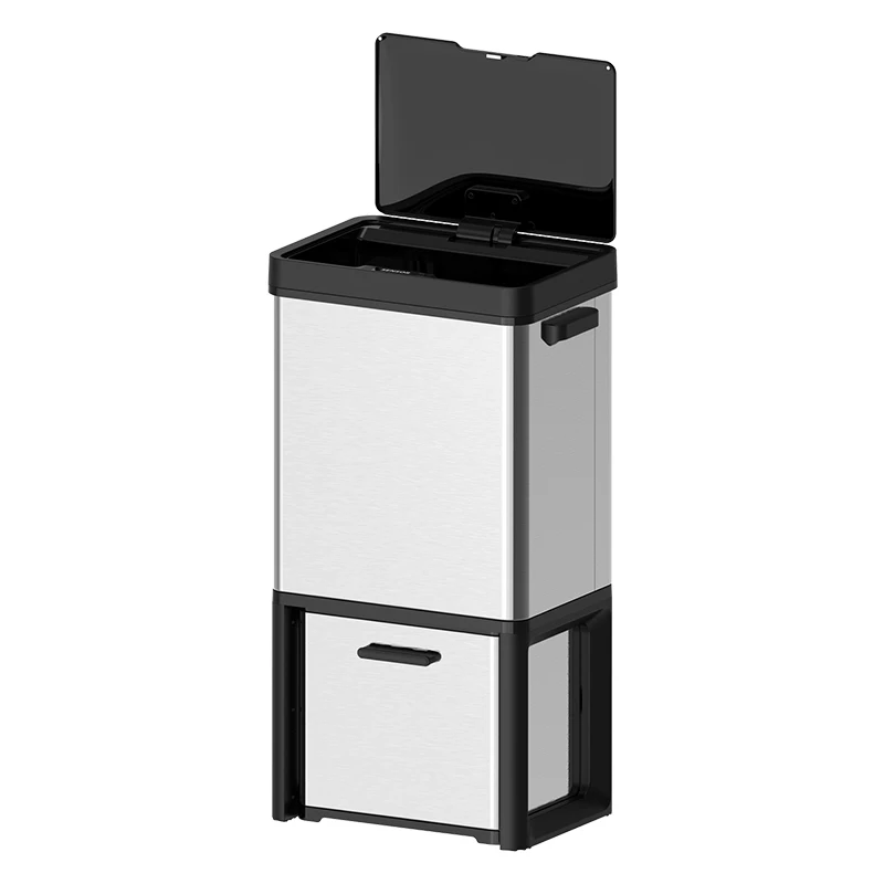 72L 19 Gallon CE RoHS Smart Automatic Sensor Recycling Sorting Touchless Dual compartments waste bins