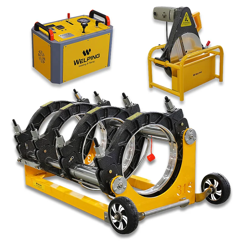 China Gas PE HDPE Butt fusion Welding Machine 90mm to 315mm Hot Melt Hydraulic Butt Welding Machine