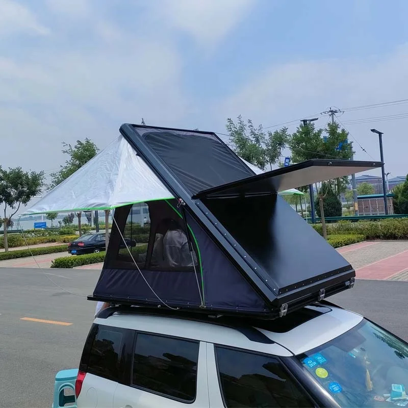 Outdoor Camping Aluminium Insulated Triangle Roof Top Tent Hard Shell Aluminum SUV Car Roof Tents