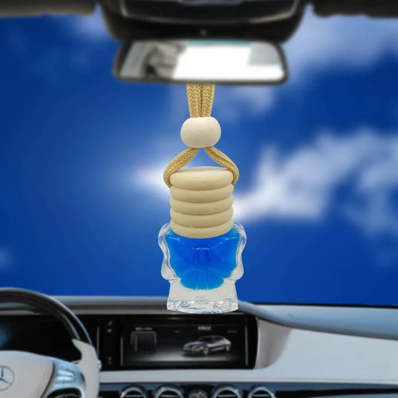 Wholesale Empty Glass Mini Perfume Air Freshener Aroma Diffuser Bottle Hanging Car Perfume Diffuser