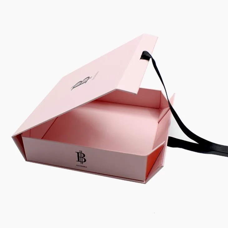 
Wholesale custom foldable boxes with logo gift packing boxes with ribbon for candy and cosmetic 