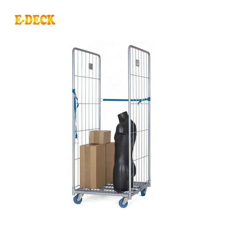 2-сторонний вкладываемая конструкция европейский прокатки каркас хранения проволока стальная тележка для поддонов контейнер каркас тележки