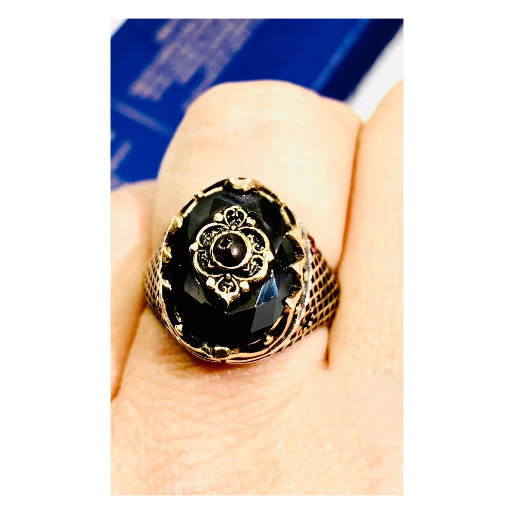 Zirconia Stone Silver Ring Unisex Authentic Ottoman Turkish Rings Jewelry