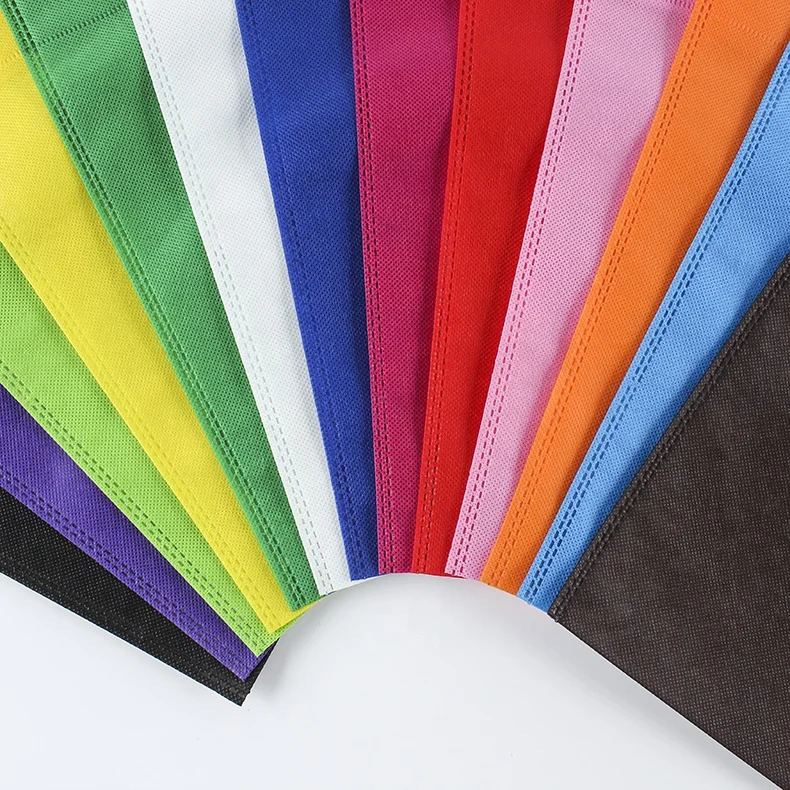 Stock Ready Cheap Non Woven Bag Shopping Accept Customized Logo Customized Designs 50 Pcs D-cut Handle Eco-friendly 10colors