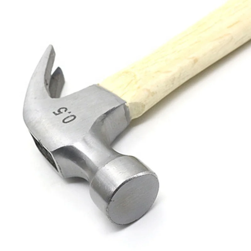 Multi-purpose claw hammer with wooden handle