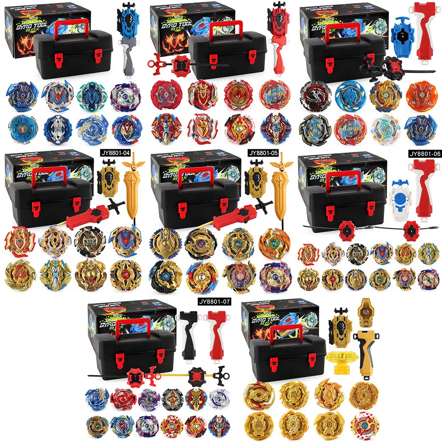 Burst Kids Gyro Toys Handle Set Kids Colorful Spinning Top Toy Multi-piece Set