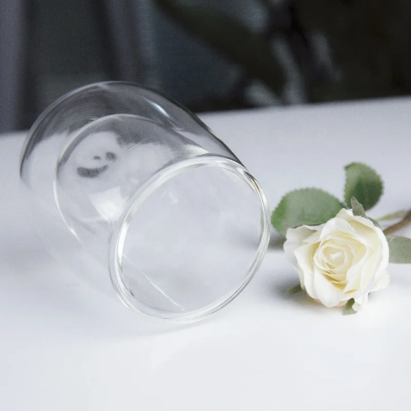 personalized glass double wall tea cup set