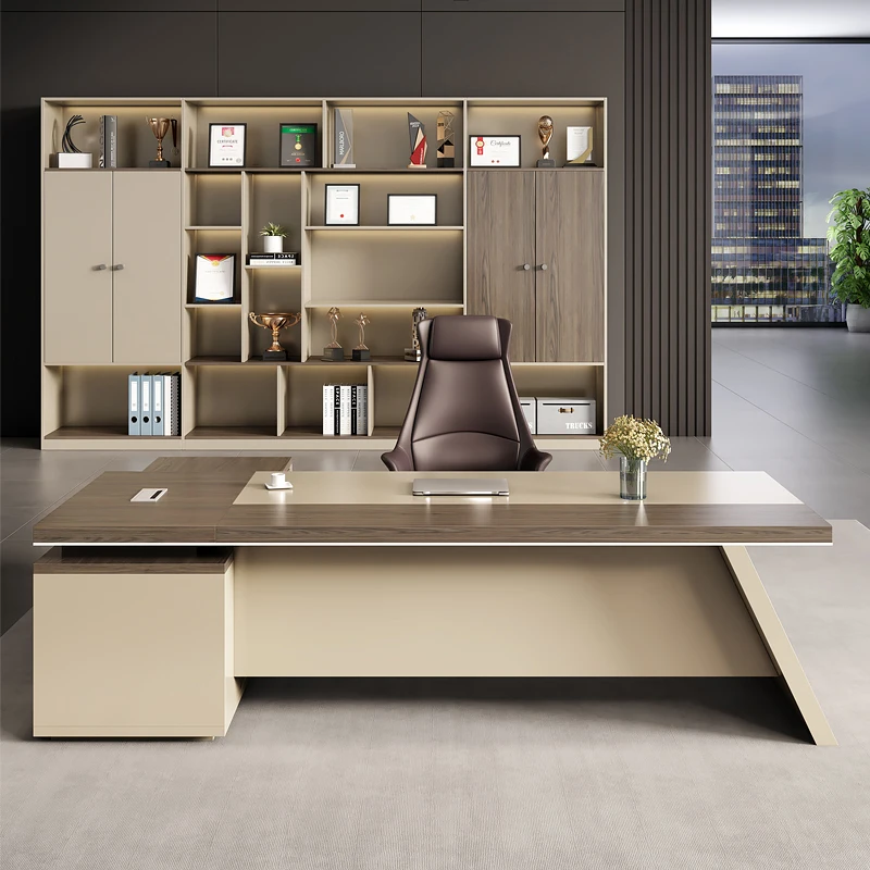 Высококачественный итальянский Роскошный Мраморный уникальный конический L-образный деревянный главный босс офисный стол