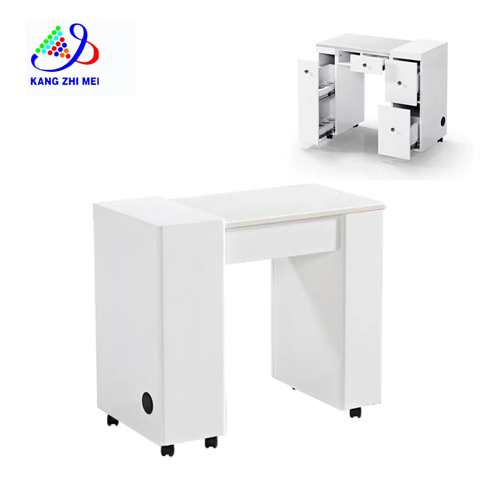 Wholesale Beauty Nail Salon Furniture Manicure Table With Quartz Stone Aceton Proof