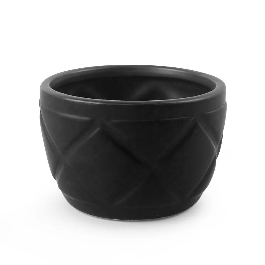 Modern  Black Ceramic Cactus Pot Small Flower Pot Stoneware Succulent Plant Pot for Garden Home Decor