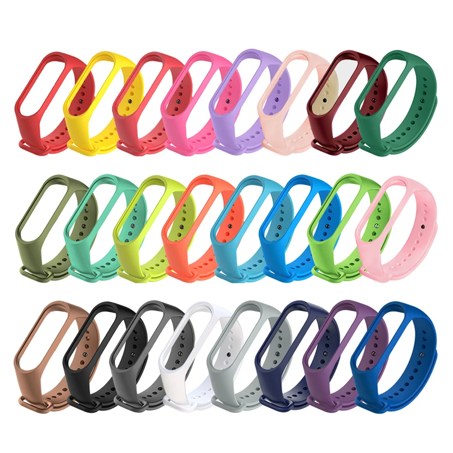 Новое поступление силиконовый ремешок для часов Xiaomi Mi Band 7 6 5 NFC резиновый аксессуары браслетов