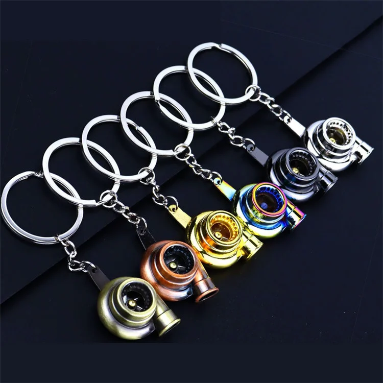 Turbo Key Chain, Creative Multi color Hot Sleeve Bearing Spinning Turbine Key Ring Key Chains