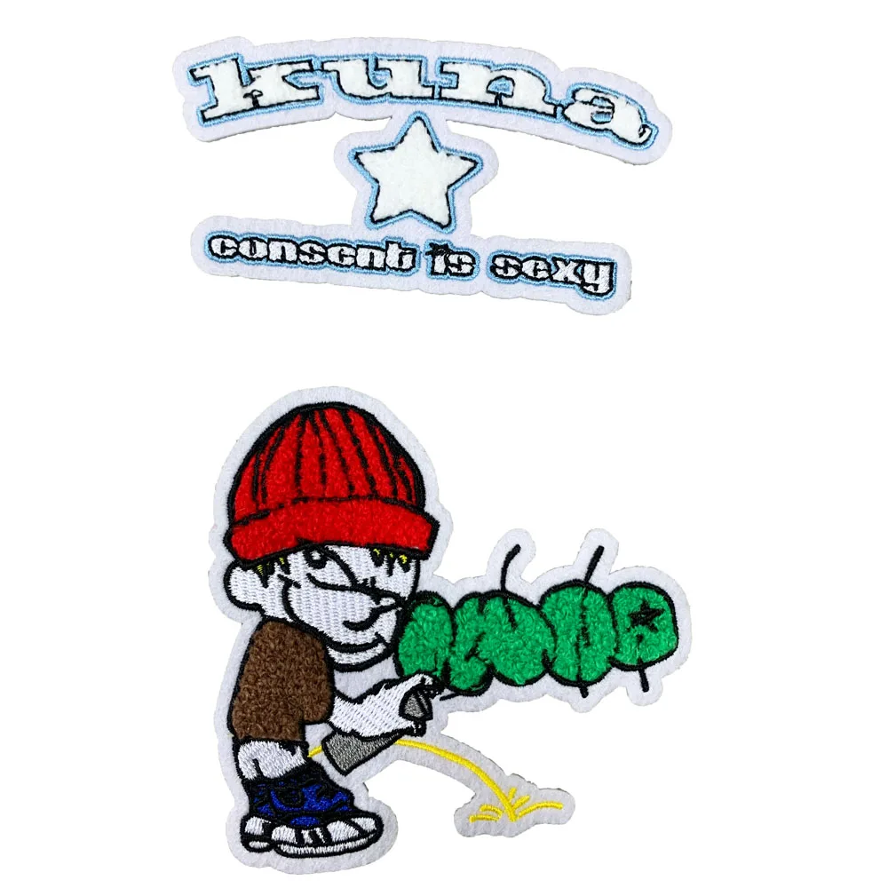 Wholesale High quality Yarn Custom Embroidery Chenille Patches Letters No Minimum for clothing