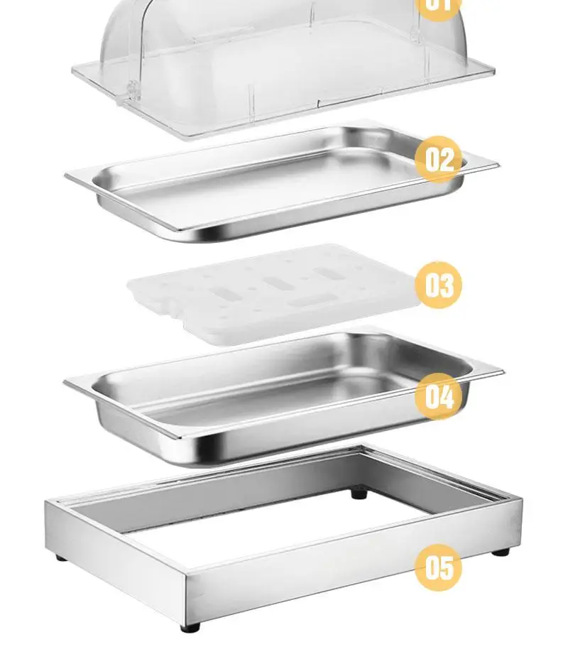 304 Buffet Display Table Bread Basin Fruit Cake Snack Tray Cold Food Rack Dessert Table With Cover