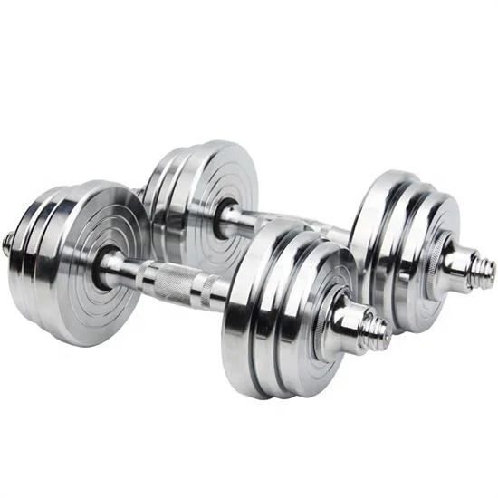 Adjustable chrome 20kg 40kg barbell weight set powerlifting tungsten dumbbell