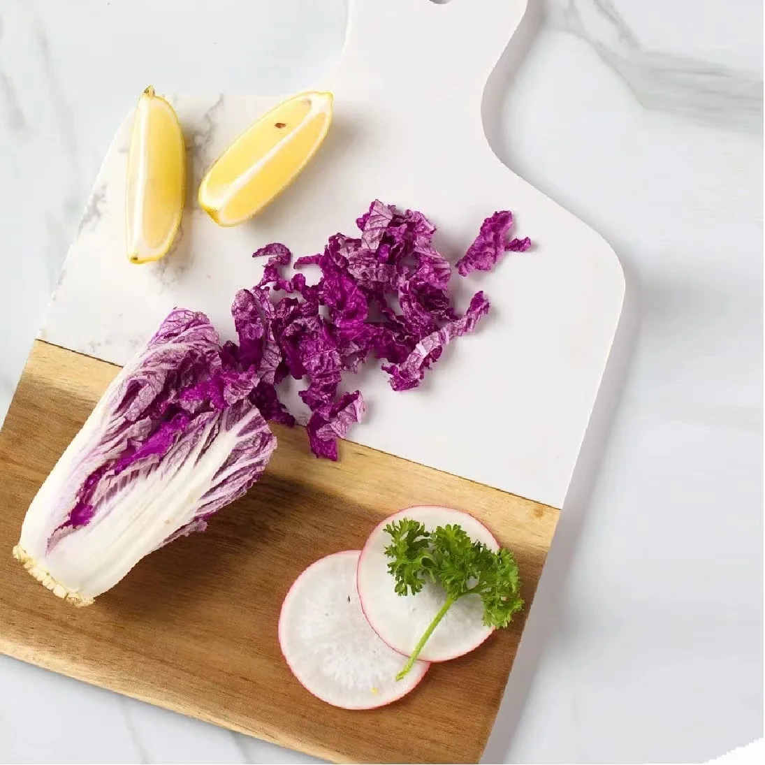 Hot Selling Cutting Board Serving Trays Durable Marble and Natural Wood Chopping Board for Bread Steak