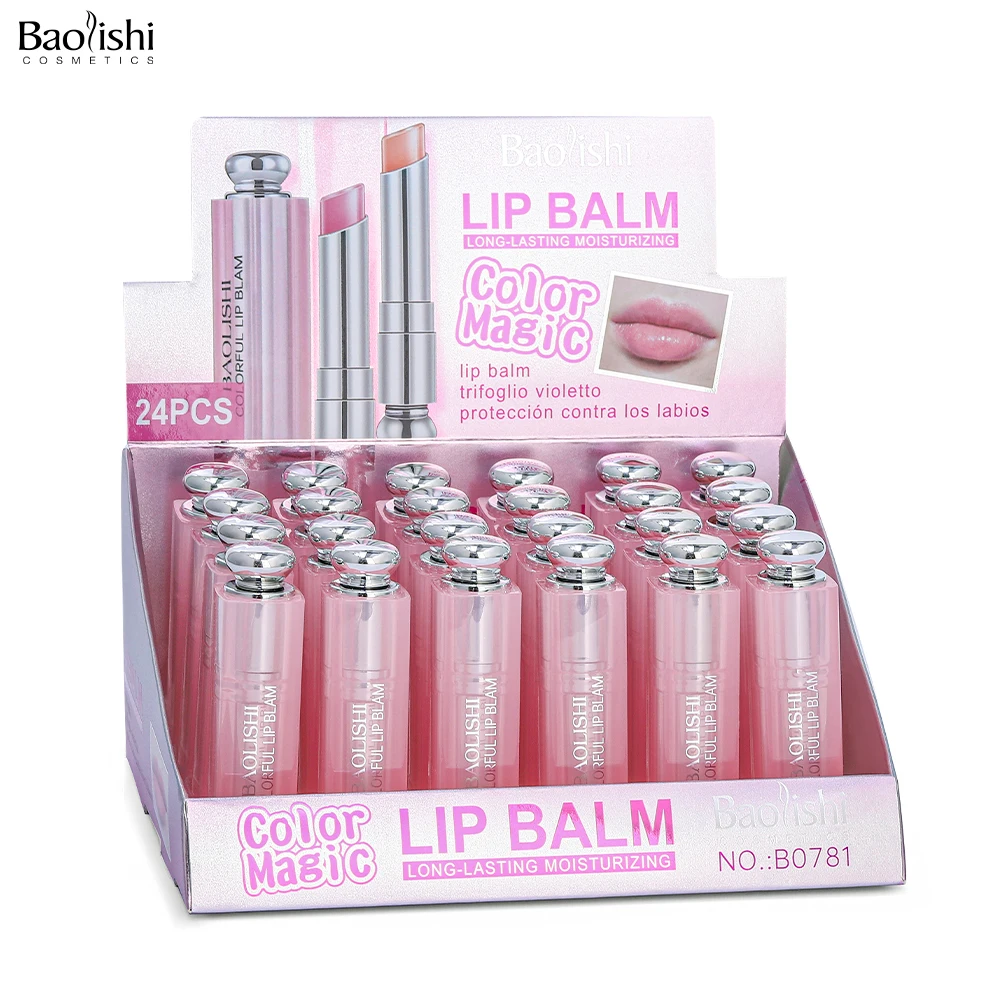 BAOLISHI New Pink Tube Lipstick Colored Moisturizing Lip Balm Lipstick Moisturizing Anti-drying Lip Balm Customized LOGO