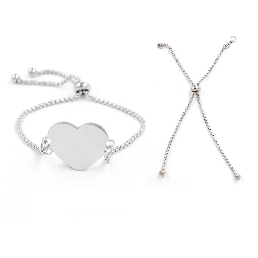 Customized Plastic Bead Stainless Steel Box Chain Adjustable Diy Chain Bolo Bracelet