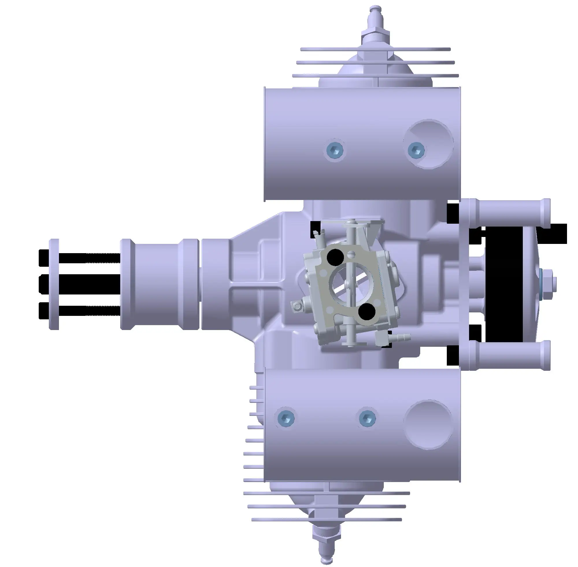 The UAV is horizontally opposed with a two-cylinder two-stroke gasoline model airplane engine 130cc