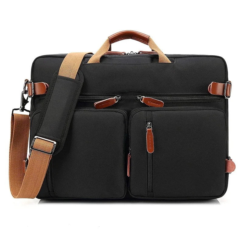 Convertible Backpack Messenger Bag Custom Laptop Shoulder Bag Rucksack Case Travel Business Briefcase For 17.3 Inch Laptop