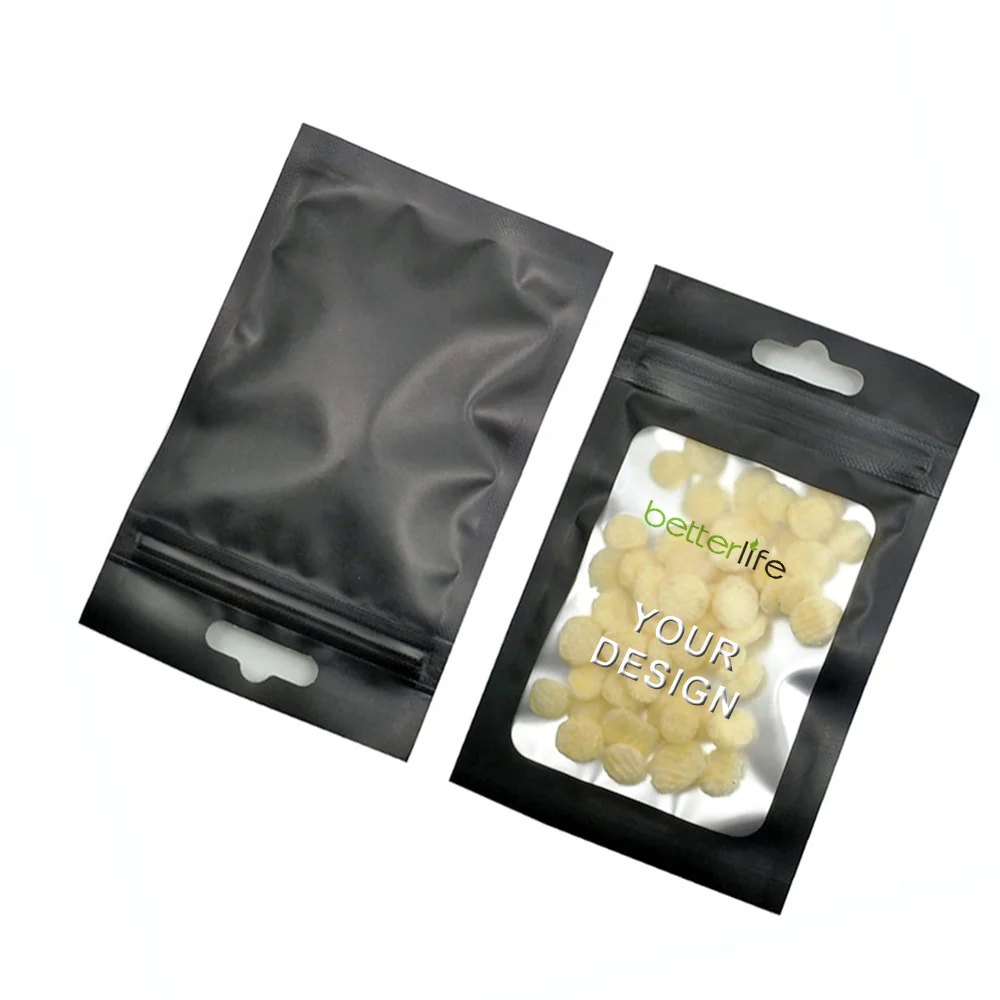 Hot Sale Factory Supply Black plastic Ziplock Bags for Phone Case Small Plastic Bag Frosted Plastic Jewelry Bags With Hang Hole