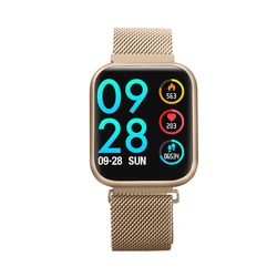 2021 Full Touch Screen IP68 P80 Blood Pressure Heart Rate Monitor Fitness Tracker P68 BT Smart Watch For Android IOS