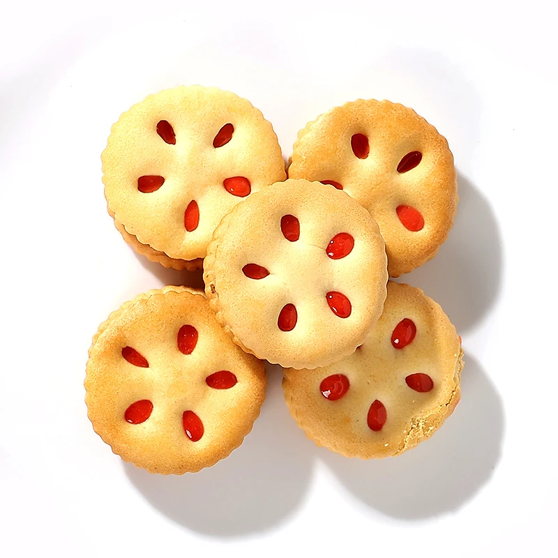 Food Distributor Stylish Luxurious Unique Strawberry Jam Fresh and Aromatic Sandwich Biscuits