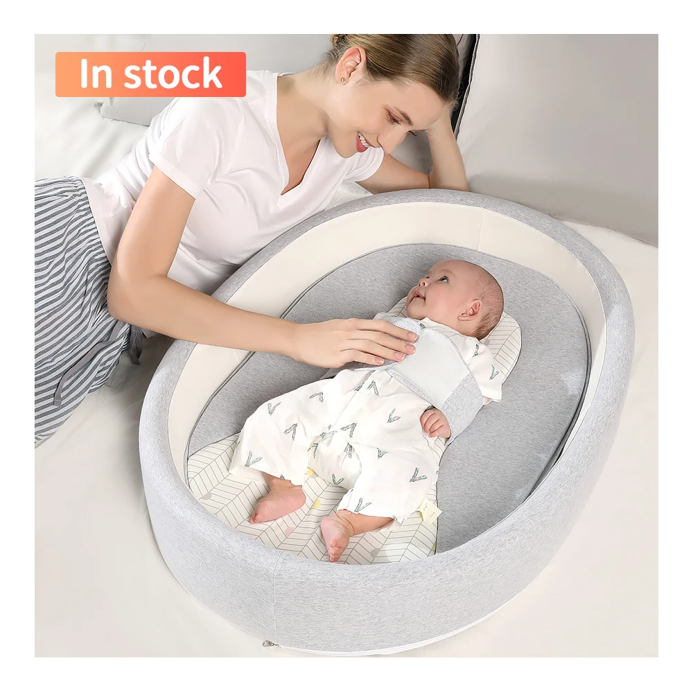 Cozy Soft Portable Reversible Infant Baby Snuggle Crib, Bassinet Bed Nest for Newborn Cry Babies with Head Support Pillow Wedge/