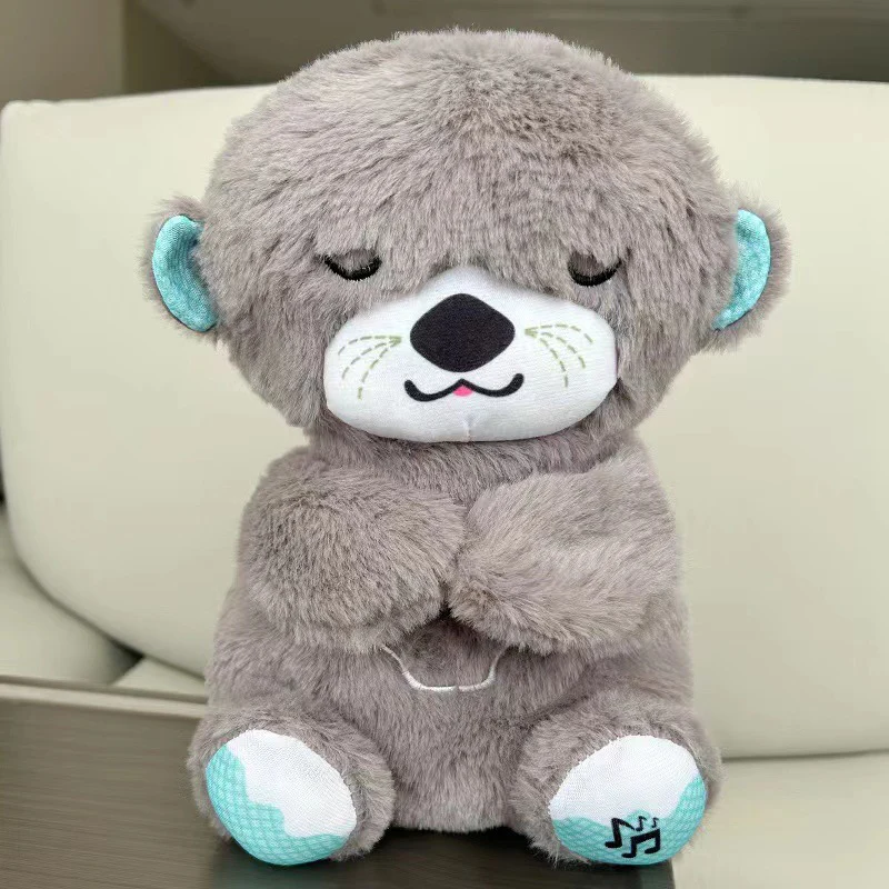 Factory Wholesale New Fill Full Cotton Soft  Breathing Bear Plush Dolls Sleeping Rhythmic breathing soothe Baby Plush Toy