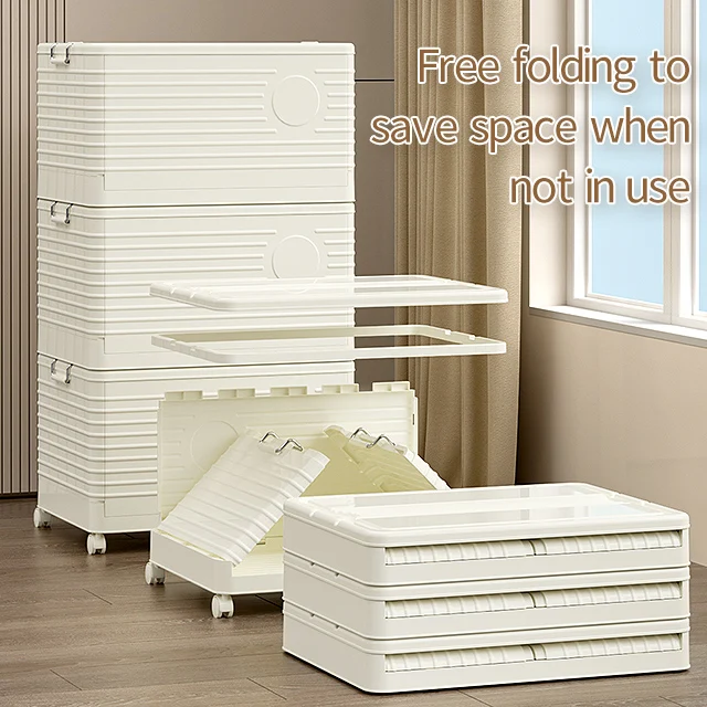 Wholesale Durable Stable Foldable Collapsible Storage Organizer Installation-Free Folding Storage Home Kitchen PP Material