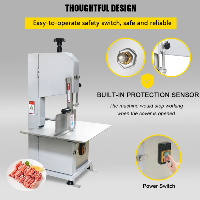 Commercial Electric Fast Bone Sawing Machine Frozen Meat Cutter Trotter/Ribs/Fish/Meat/Beef Essential Restaurants Durable Motor
