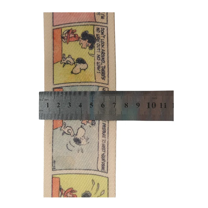 Fashionable Double-faced Cartoon Anime Peripheral 25mm Tubular Polyester Webbing Tape with Custom Pattern