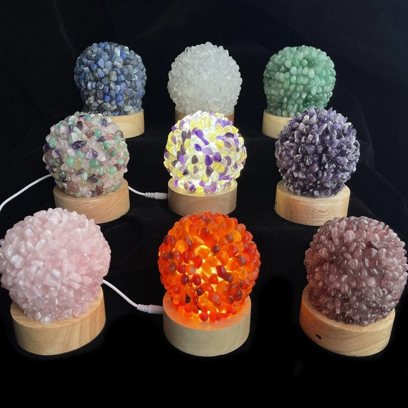 Natural Stone healing Crystal table lamp led bed side & reading gemstone crystal lamp night lights