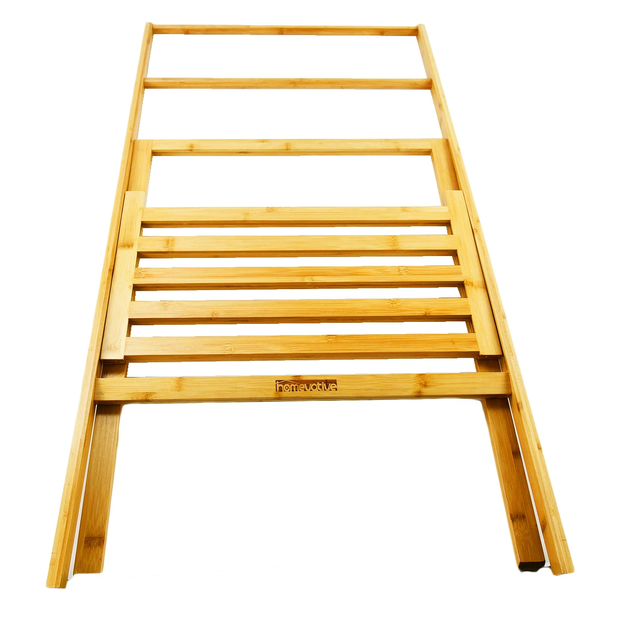 Folding Bamboo Clothes Drying Racks Organizer Free Standing Towel Rack with 3 Hanging Rods Storage Shelf Home Use