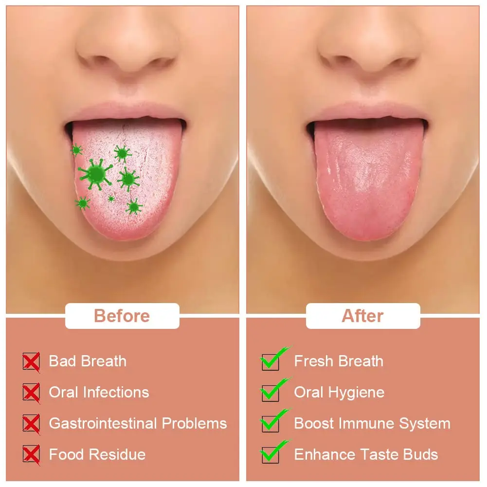 Tongue cleaner custom logo professional stainless steel tongue scraper reduce bad breath high quality tongue scraper