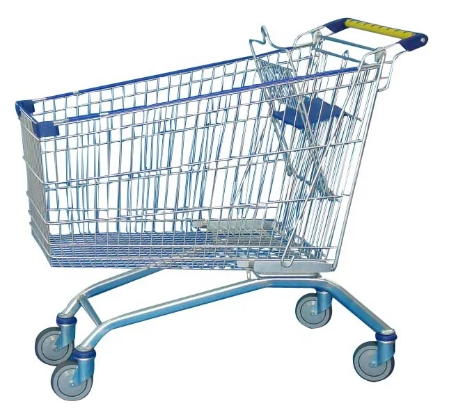 MDL-210A Durable Flexible Metal Supermarket Trolley With Baby Chair Four Wheels Shopping Cart