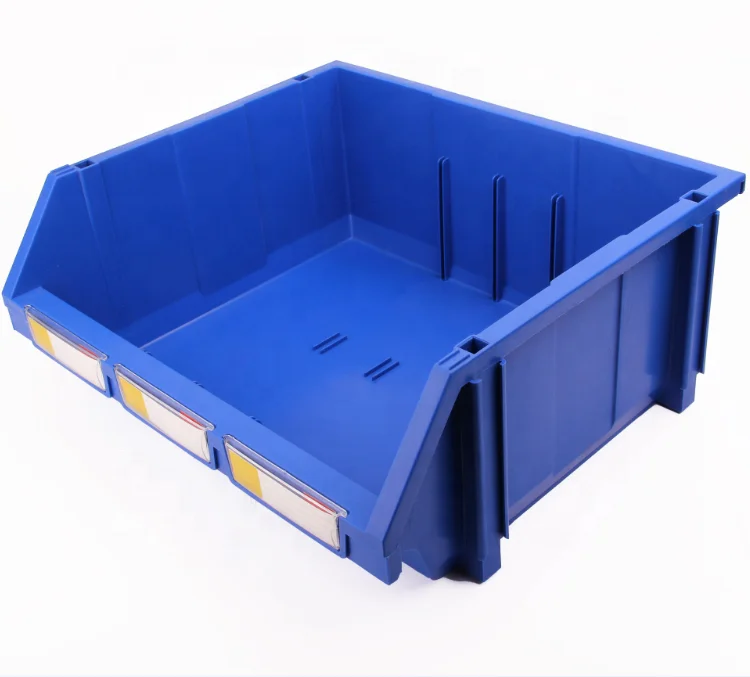 Large capacity plastic stack storage bin with dividers