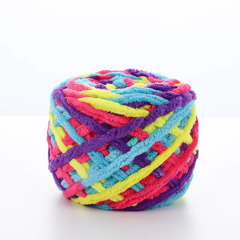 
 Factory Direct Sale DIY Braided Line Ice Striped Yarn Knitted Scarf Ice Striped Polyester Thread  
