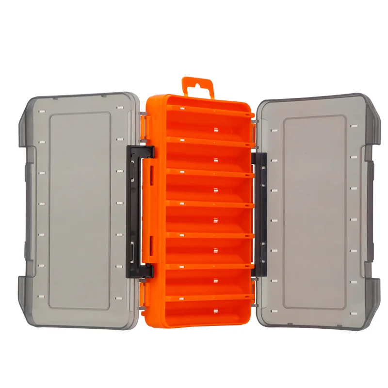 PP Double-Sided Fishing Lure Hook Tackle Box Visible Hard Plastic Clear Fishing Lure Bait Squid Jig Storage Case Container