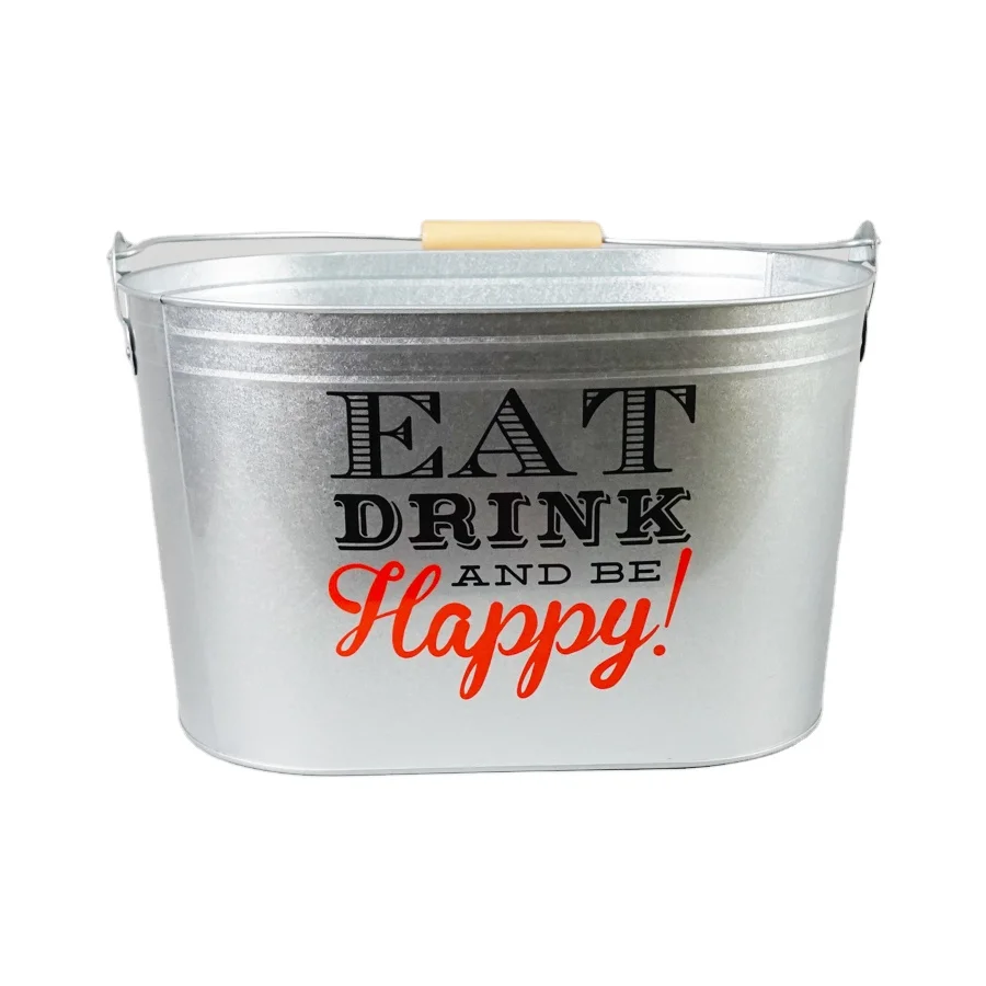 Metal Tin Ice Bucket for Party Decorations Wine Cooler and Holder