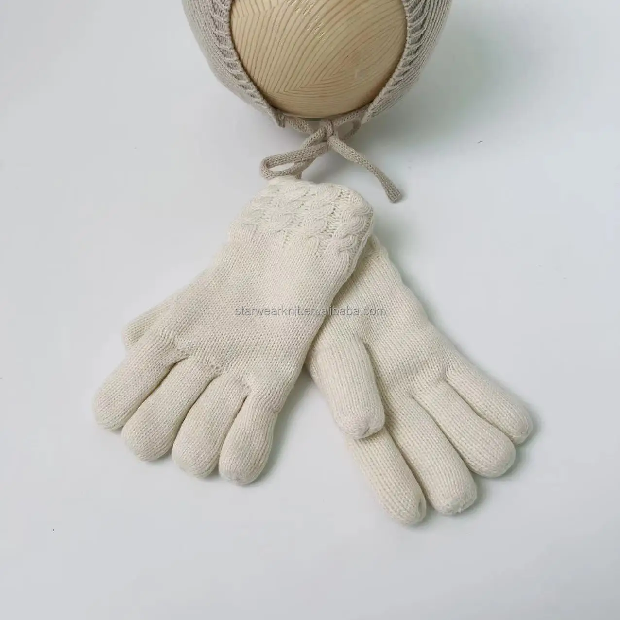 children warm knitted wool gloves with  thickening plush  winter for kids customized mittens  Chinese strength manufacturer