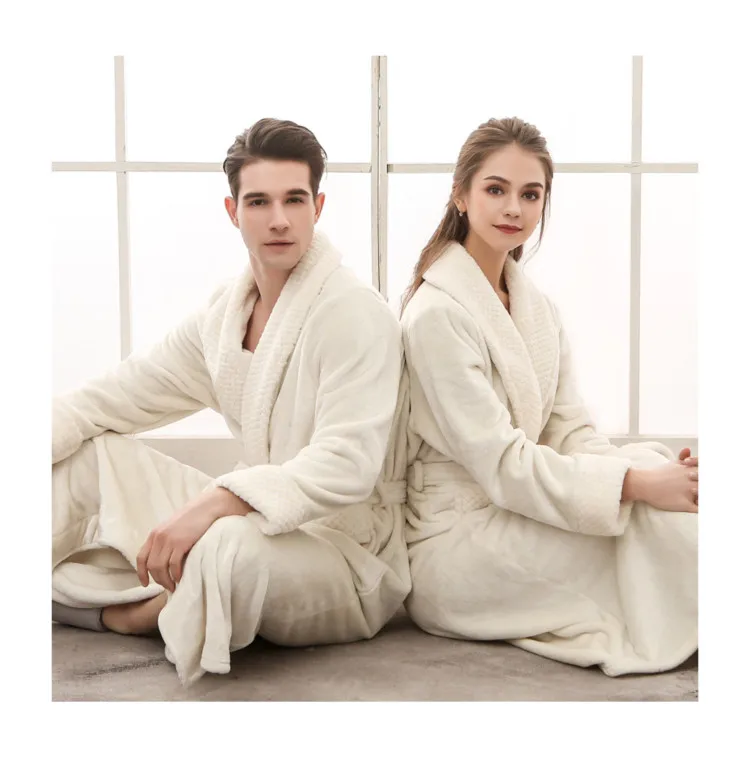 wholesale Women & men comfortable thin bathrobes couples home wear pajamas hotel bathrobes