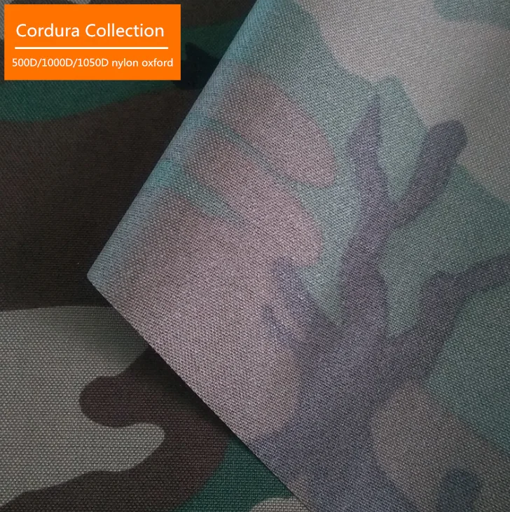 high tear strength waterproof camouflage printed plain 1000D 1050D cordura nylon oxford fabric for miliary