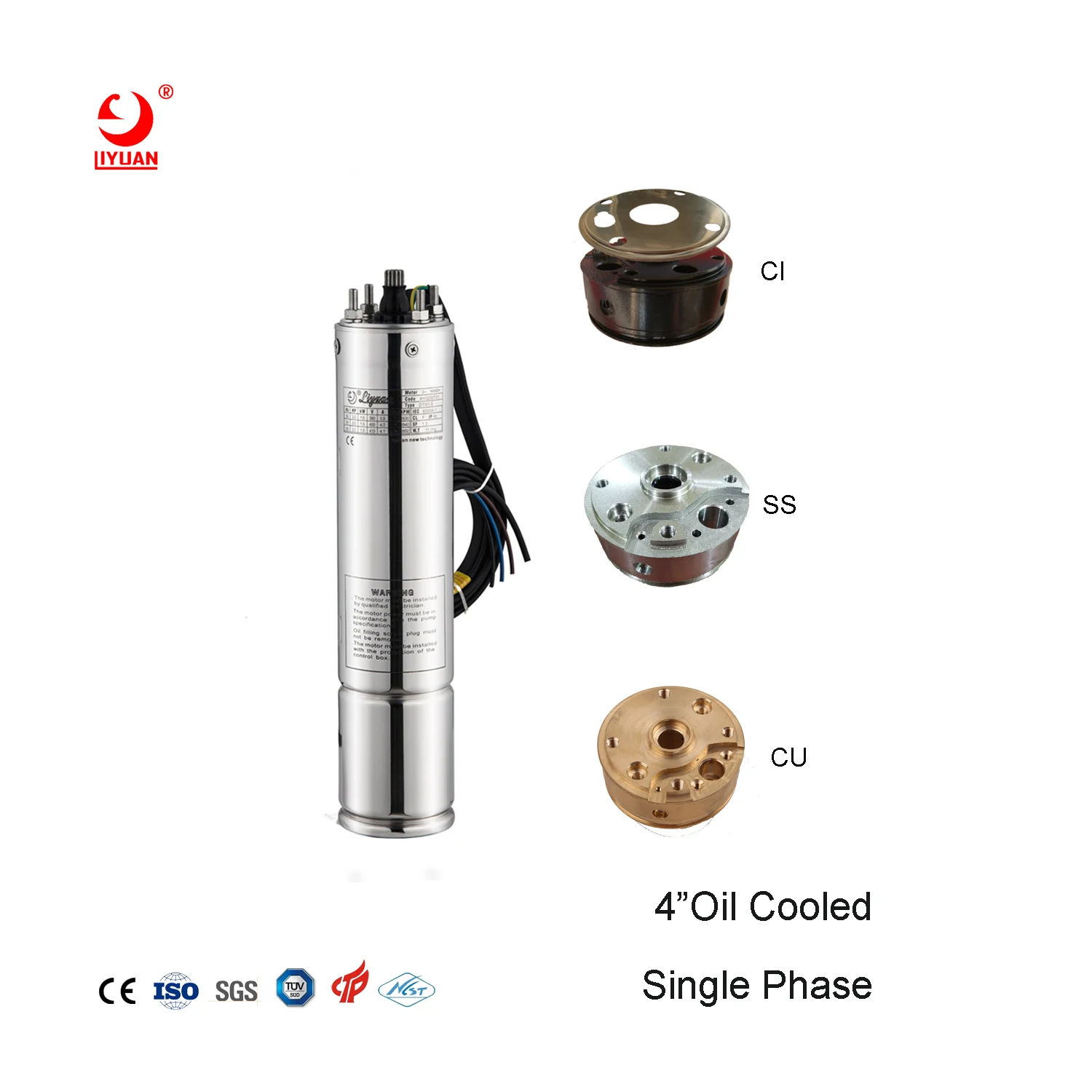 Supplier Deep Well Submersible Single Phase Pump Motor