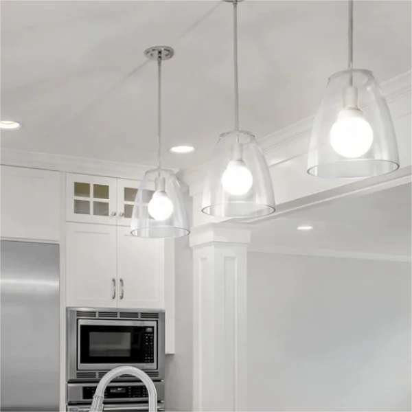 Clear Glass Lamp Shade Bell Shaped Glass Lampshade Replacement  for Chandelier Vanity