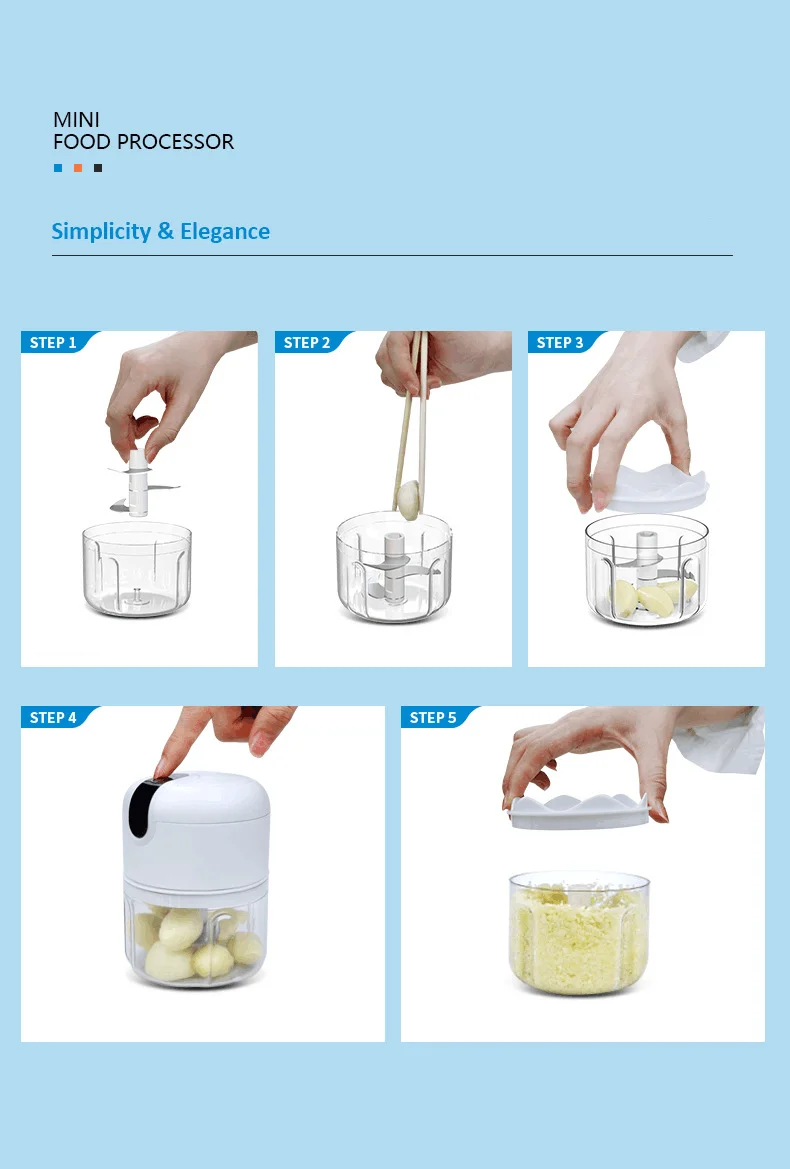 Multifunction Household Kitchen Usb Electric Mini Food Chopper For Vegetable Cutter Mixer Grinder