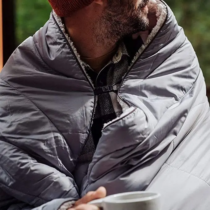 USB Battery Heating Custom Color Nylon Oem Travel Camping Logo Puffy Blanket For Hiking Battery Electric blanket